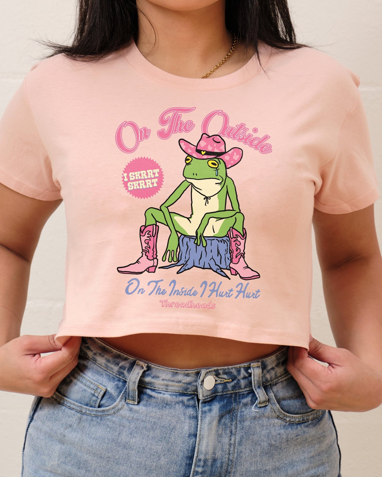 On the Outside I Skrrt Skrrt Crop Tee